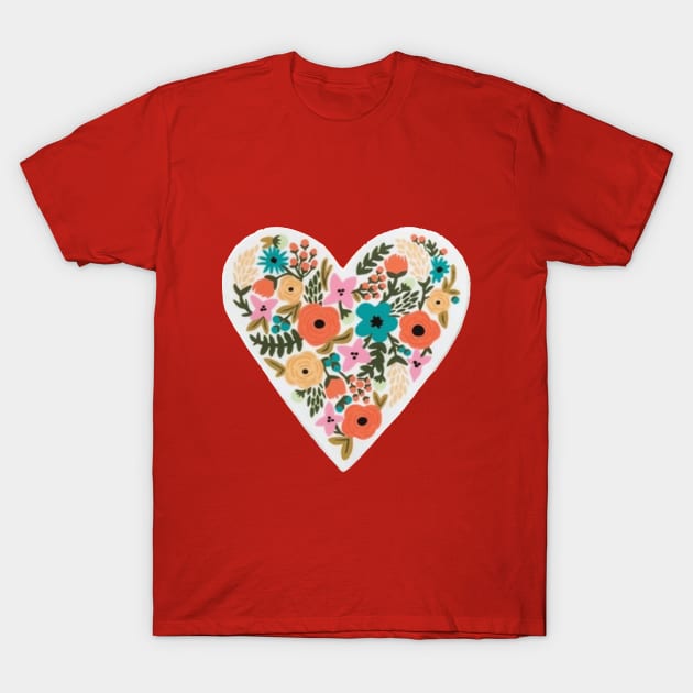 Floral Heart T-Shirt by Le petit fennec